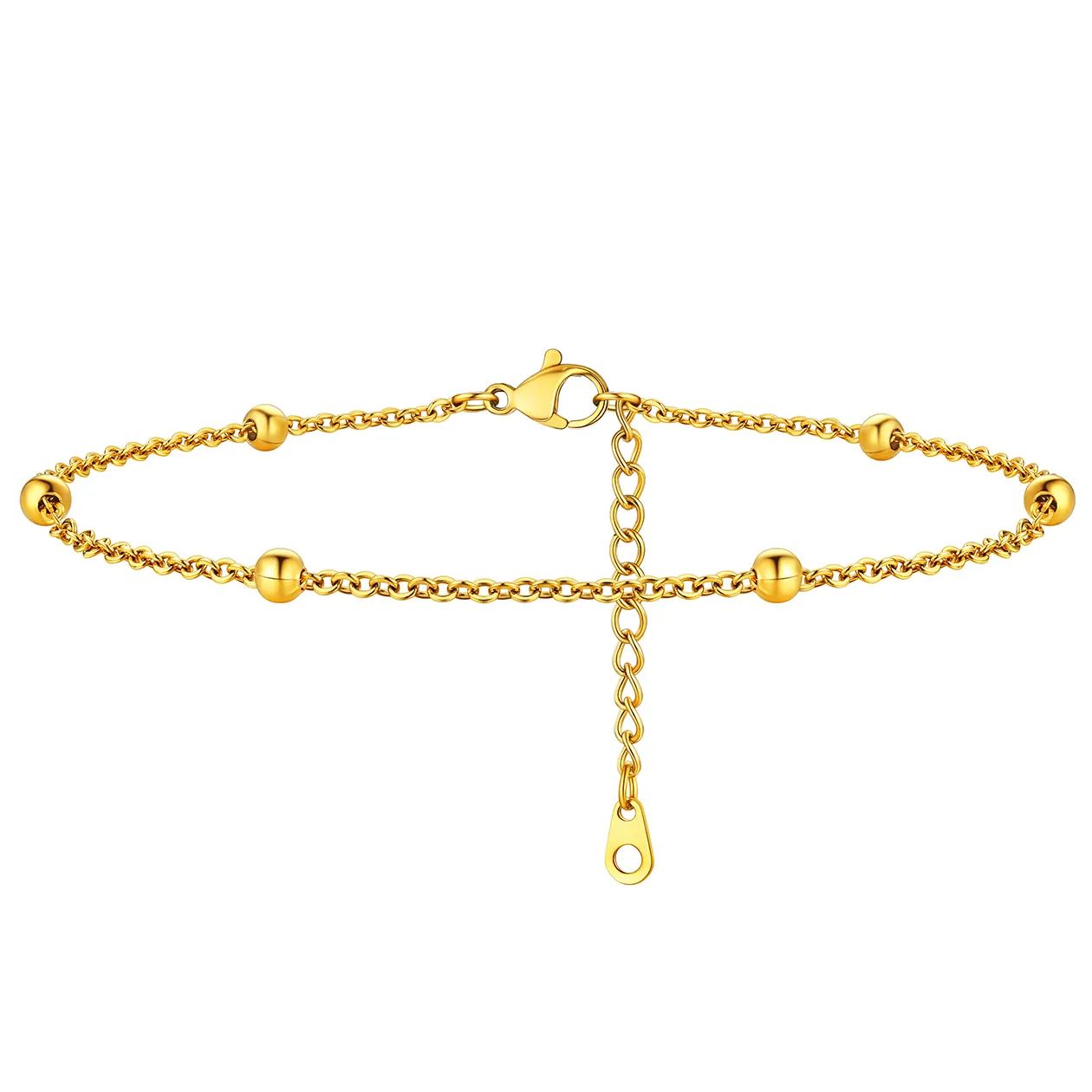 Delicate Beaded Chain Anklet for Women