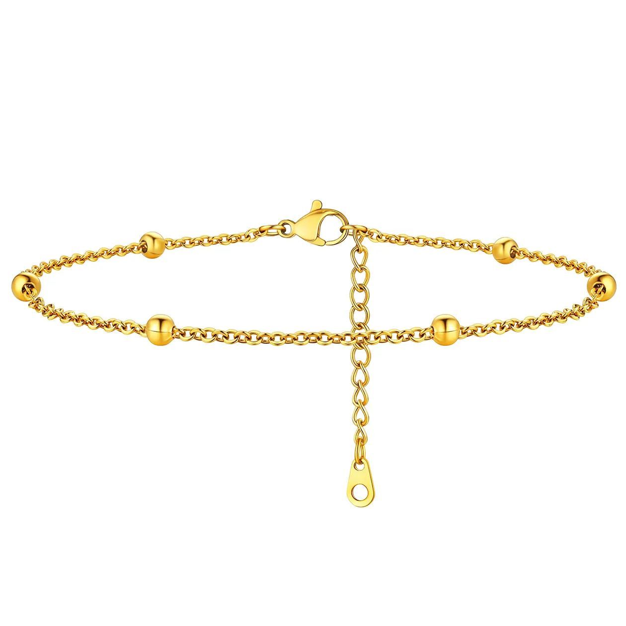 Delicate Beaded Chain Anklet for Women