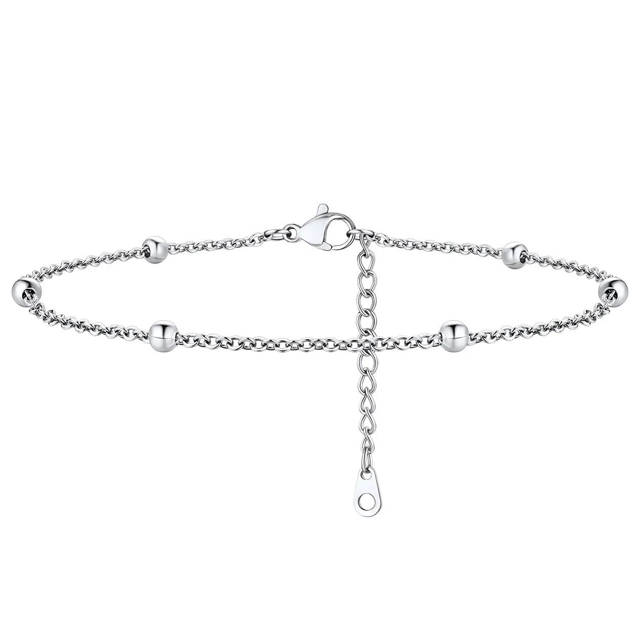 Delicate Beaded Chain Anklet for Women