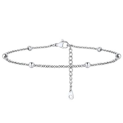 Delicate Beaded Chain Anklet for Women