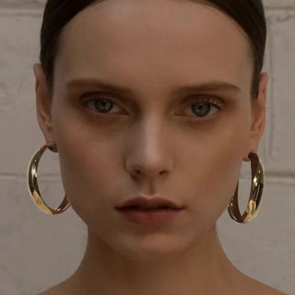 Minimalist Circle Hoop Earrings 60mm