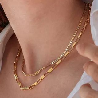 18k Gold Oval Link Chain Choker