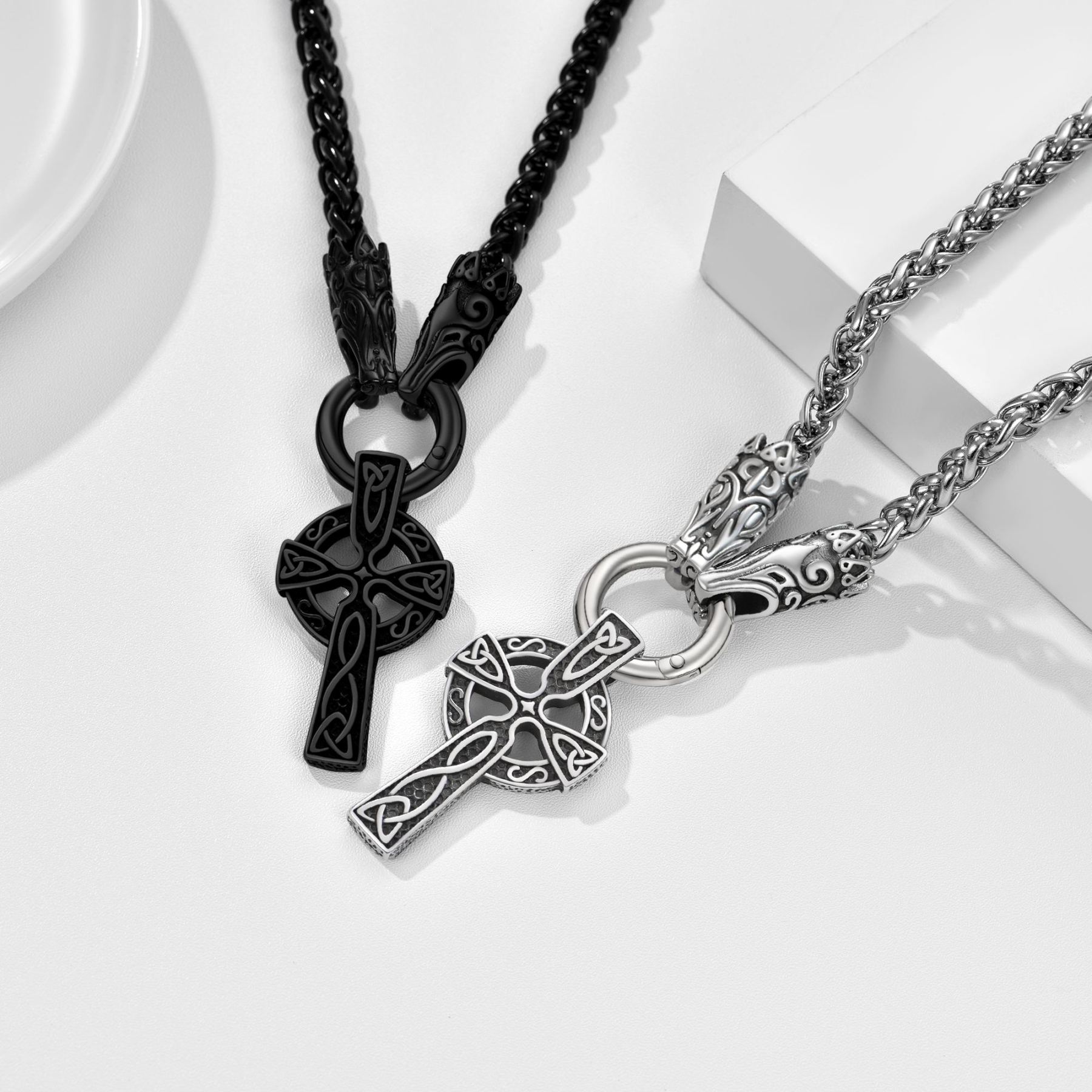Celtic Knot Pendant Cross Scottish Necklace