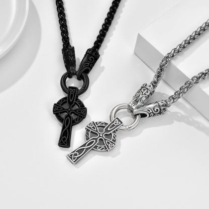 Celtic Knot Pendant Cross Scottish Necklace