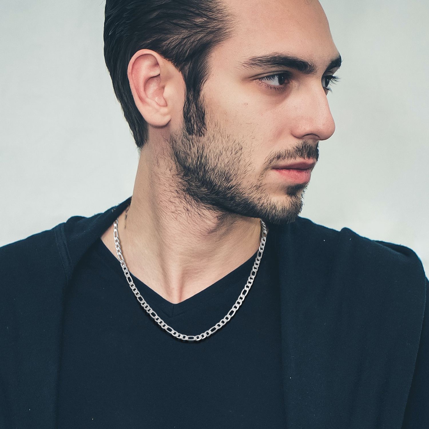 Vintage 6mm Figaro Chain Link Necklace