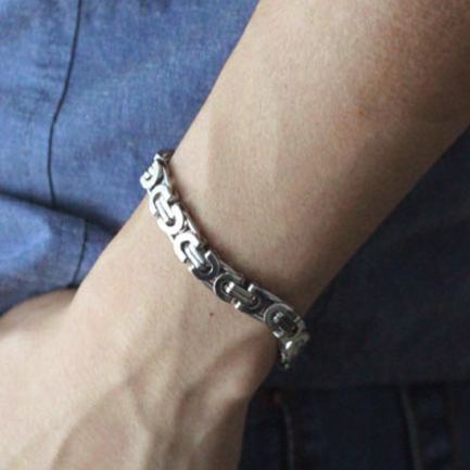 10mm Wide Byzantine Chain Bracleet