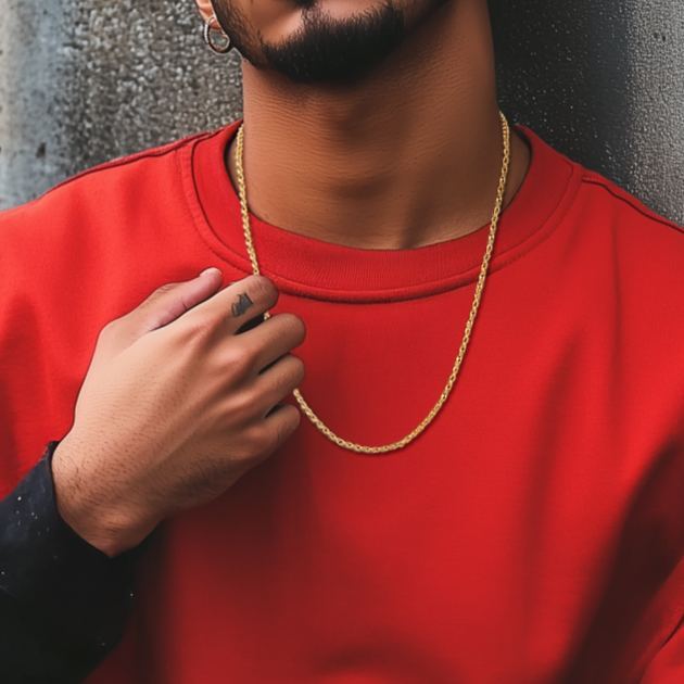 2mm Black Rope Chain for Men