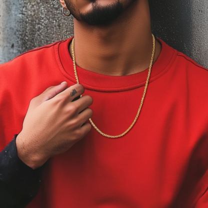 2mm Black Rope Chain for Men