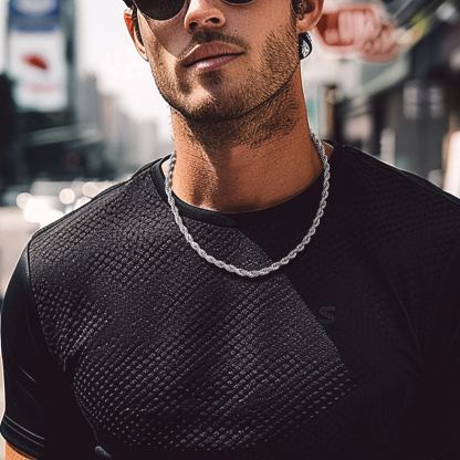 2mm Black Rope Chain for Men