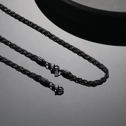2mm Black Rope Chain for Men