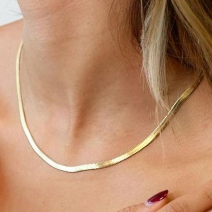 5mm Flat snake chain necklace 15"