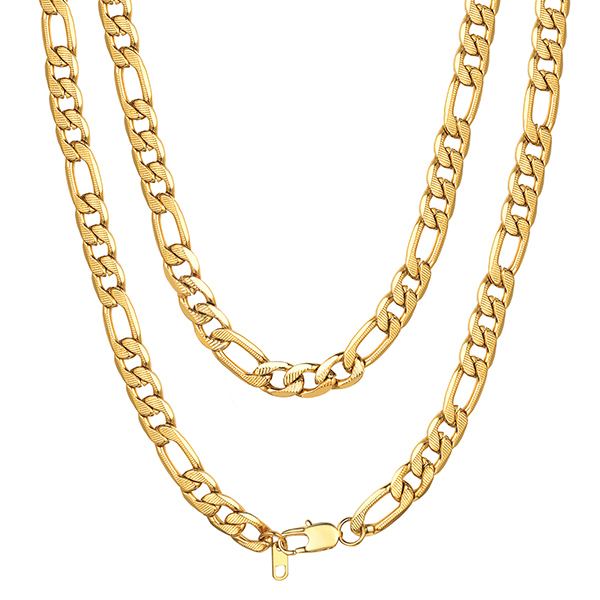 Gold Choker Figaro  Link Chain