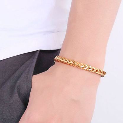 Stainless Steel Flat Franco Curb Bracele