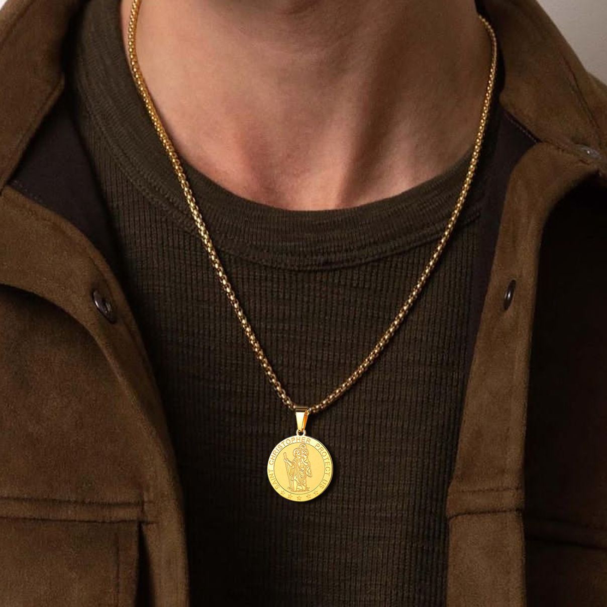 Mens St Christopher Necklace
