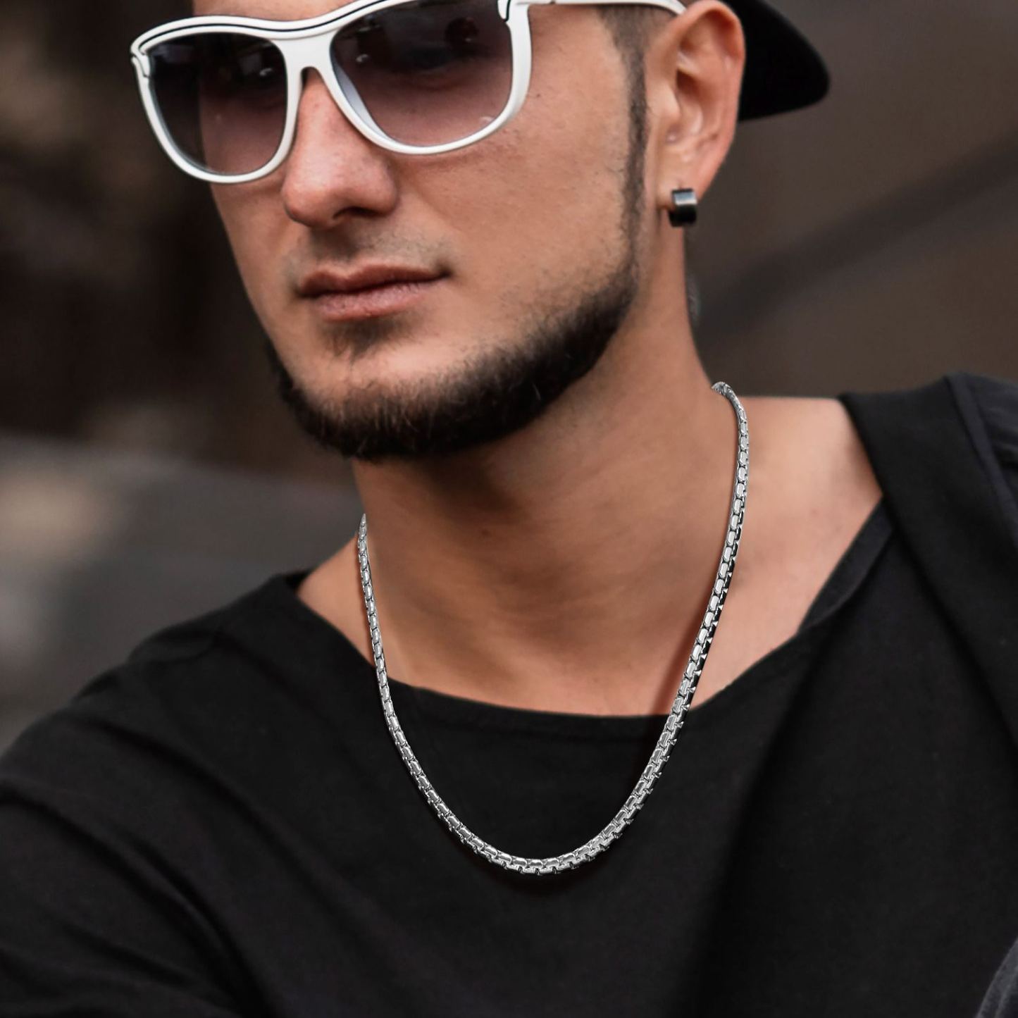 20" Black Stainless Chain Necklace