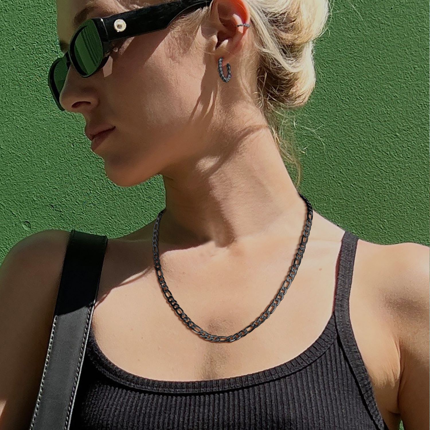 24" Figaro Chain Necklace For Men