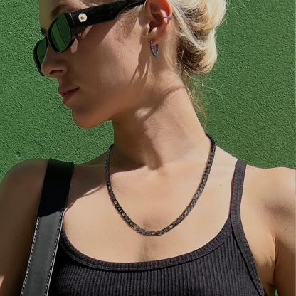 24" Figaro Chain Necklace For Men