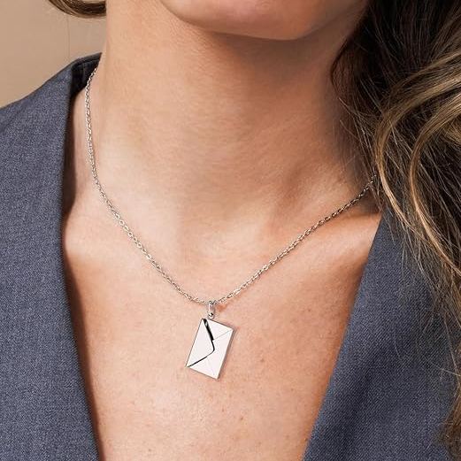 Personalized Photo Envelope Locket Necklace