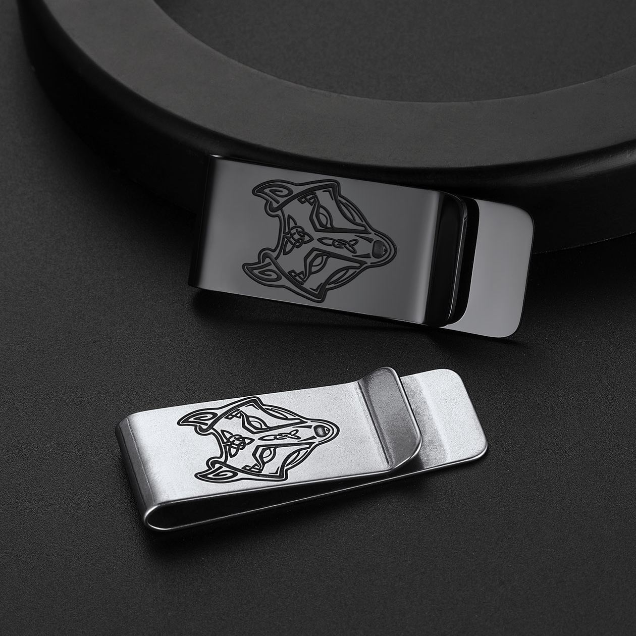 Men's Wolf Money Clip