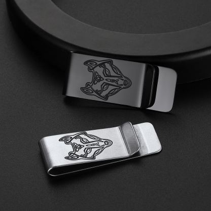 Men's Wolf Money Clip
