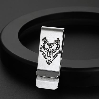 Men's Wolf Money Clip