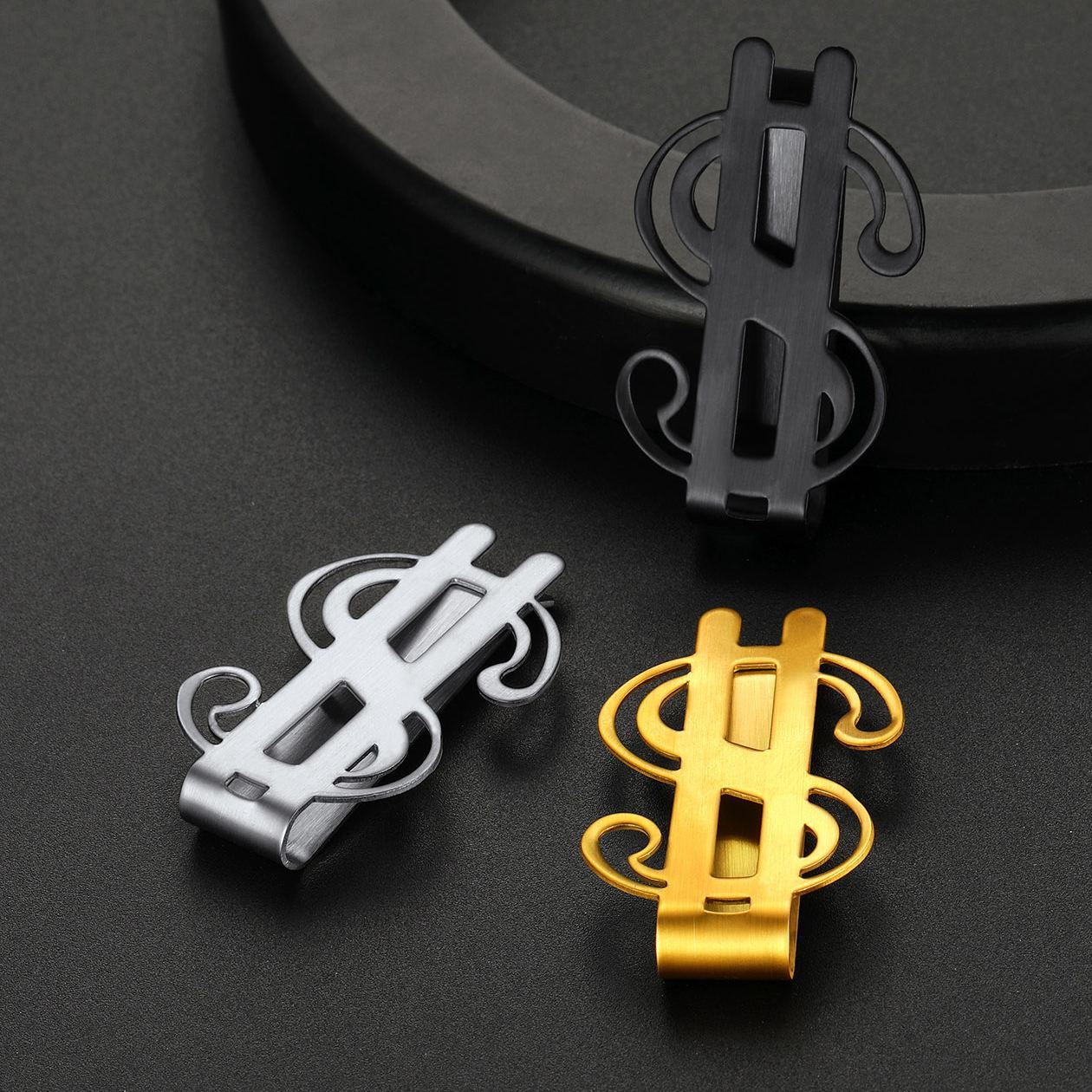 Black Stainless Steel Money Clip