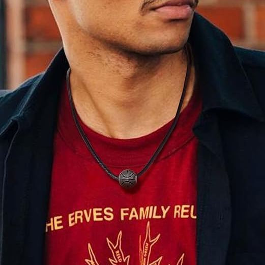 Stainless Steel Basketball Necklace