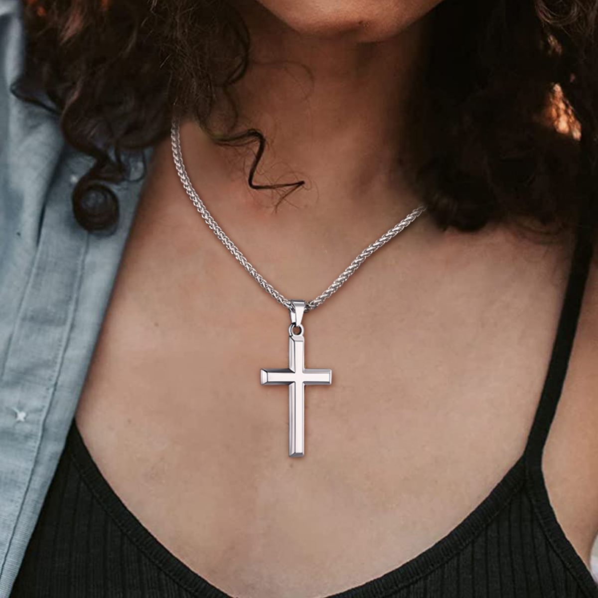 Stainless Steel Cross Necklace - Christian cross necklace