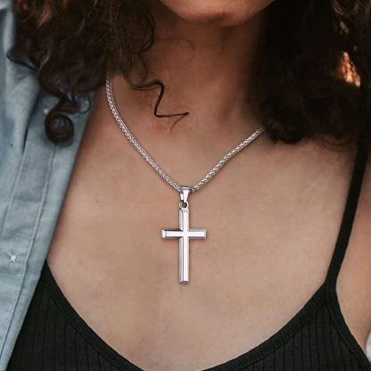 Stainless Steel Cross Necklace - Christian cross necklace