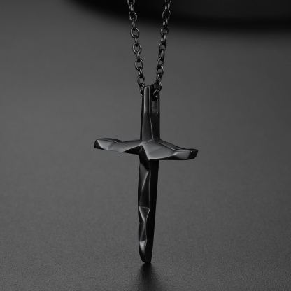 20" Black Cross Necklace