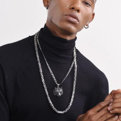 Stainless Steel Byzantine Chain Necklace