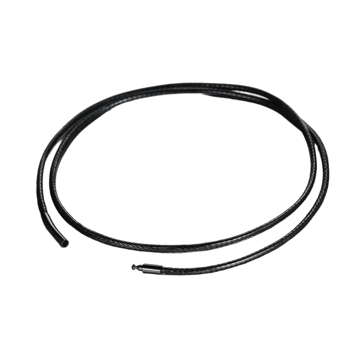 2mm Waxed Leather Cord Necklace Black