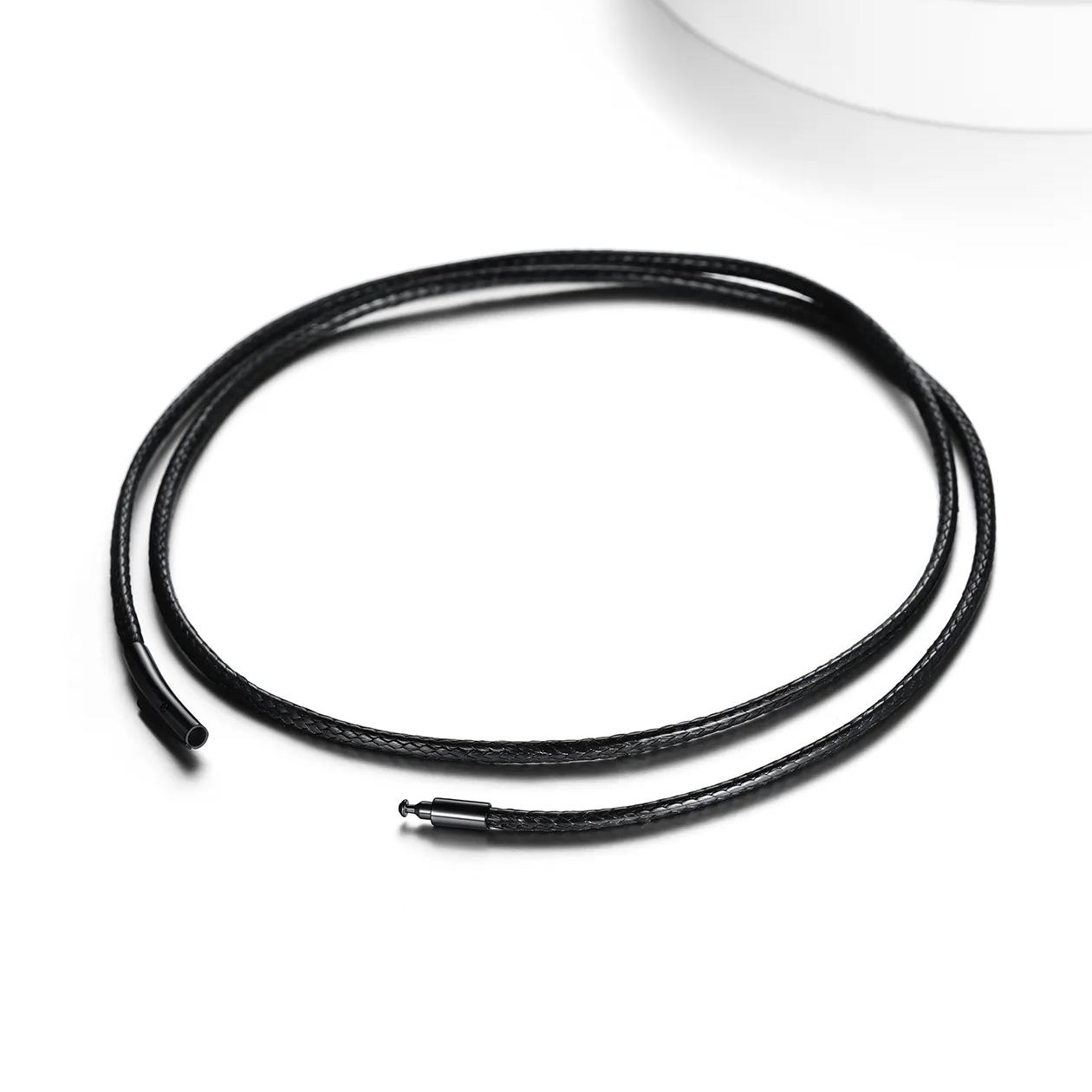 2mm/3mm Black Leather Cord Necklace for Men Women