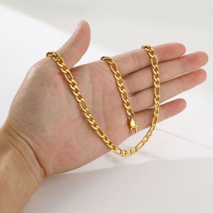 Vintage 6mm Figaro Chain Link Necklace