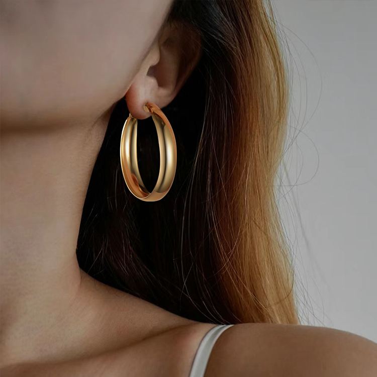 Minimalist Circle Hoop Earrings 60mm