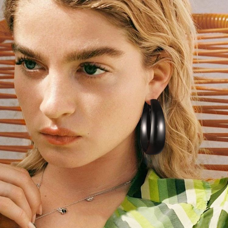 Minimalist Circle Hoop Earrings 60mm