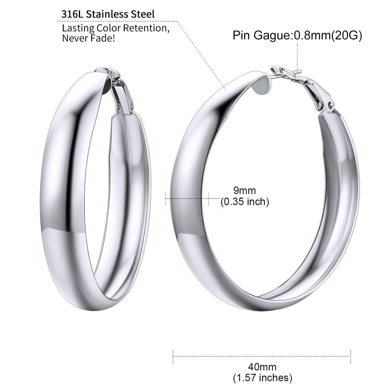 Minimalist Circle Hoop Earrings 60mm