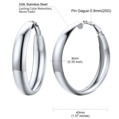 Minimalist Circle Hoop Earrings 60mm