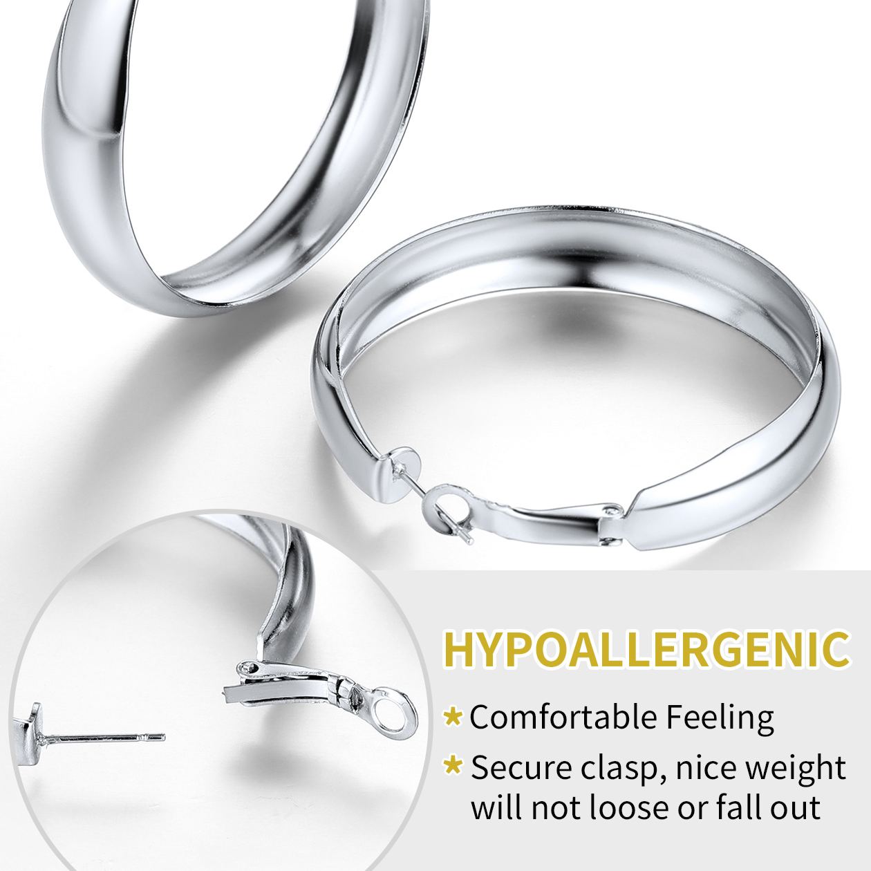 Minimalist Circle Hoop Earrings 60mm