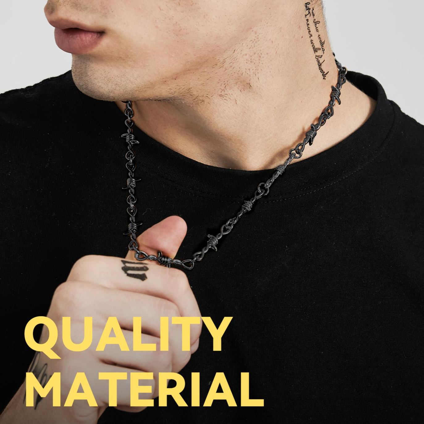 6mm Thorn Barbed Wire Chain Necklace for Men & Women good quality