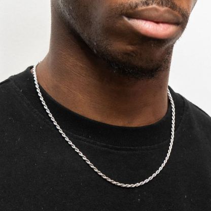 3/6mm Stainless Steel Rope Chain Necklace for Men