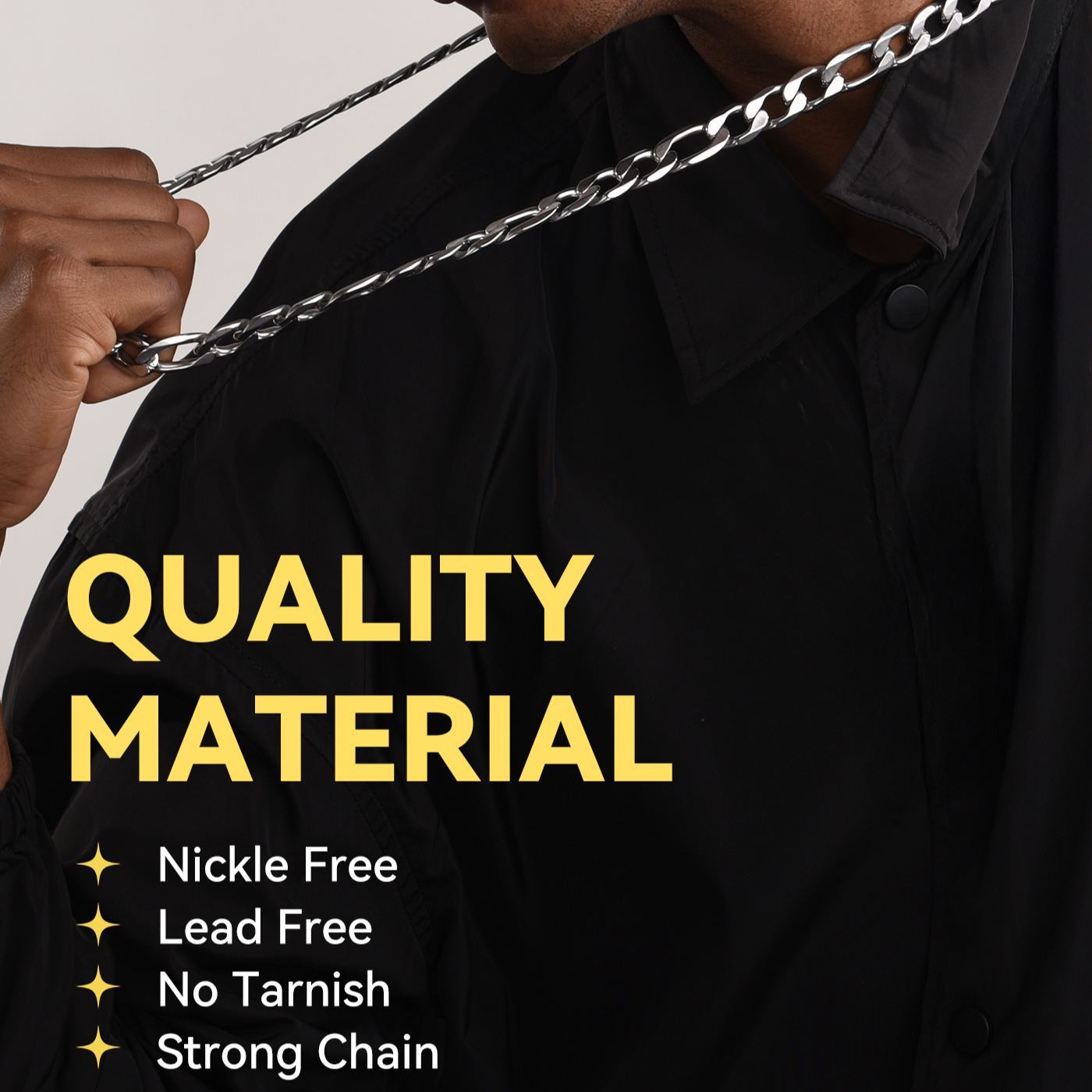 4/6/9/13mm Figaro Cuban Link Stainless Steel Chain for Men