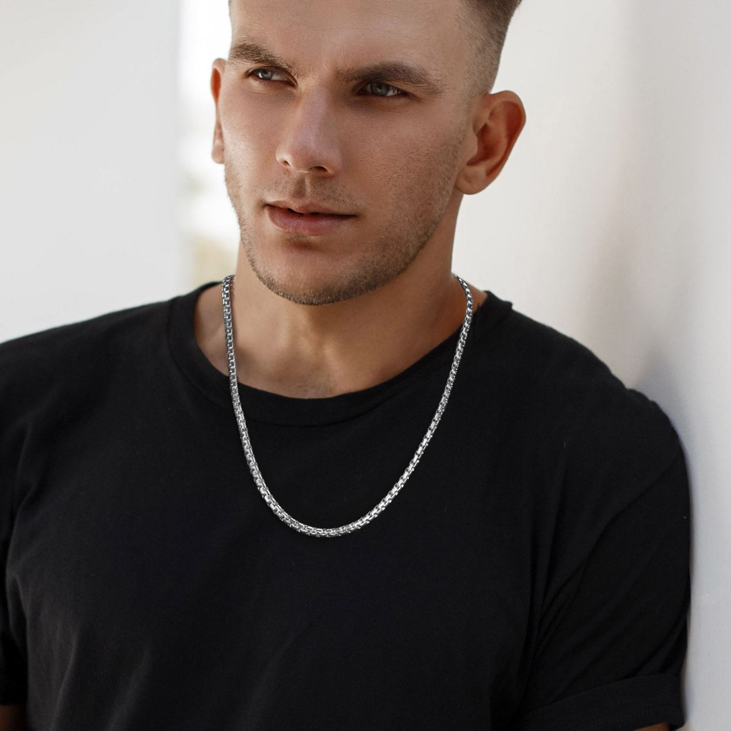 Stainless Steel Round Link Chain Necklace