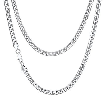 6mm Steel Flat Box Chain Necklace for Men & Women