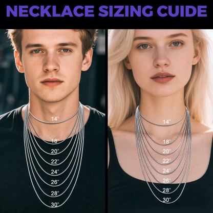 Flat Box Chain Necklace for Men & Women Size Guide