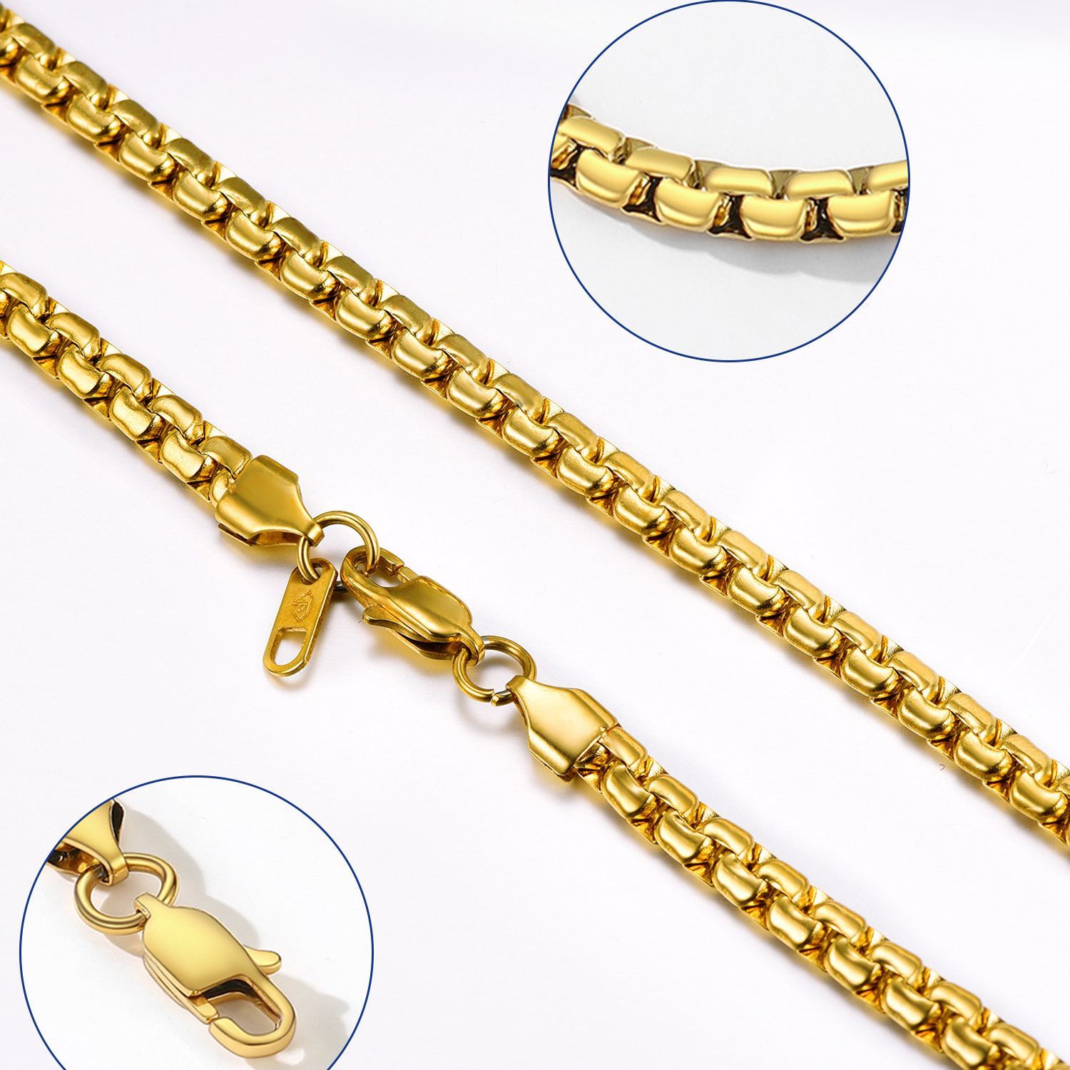 20" Black Stainless Chain Necklace