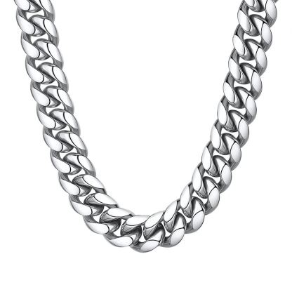 Silver Cuban Link Chain for Men 14mm
