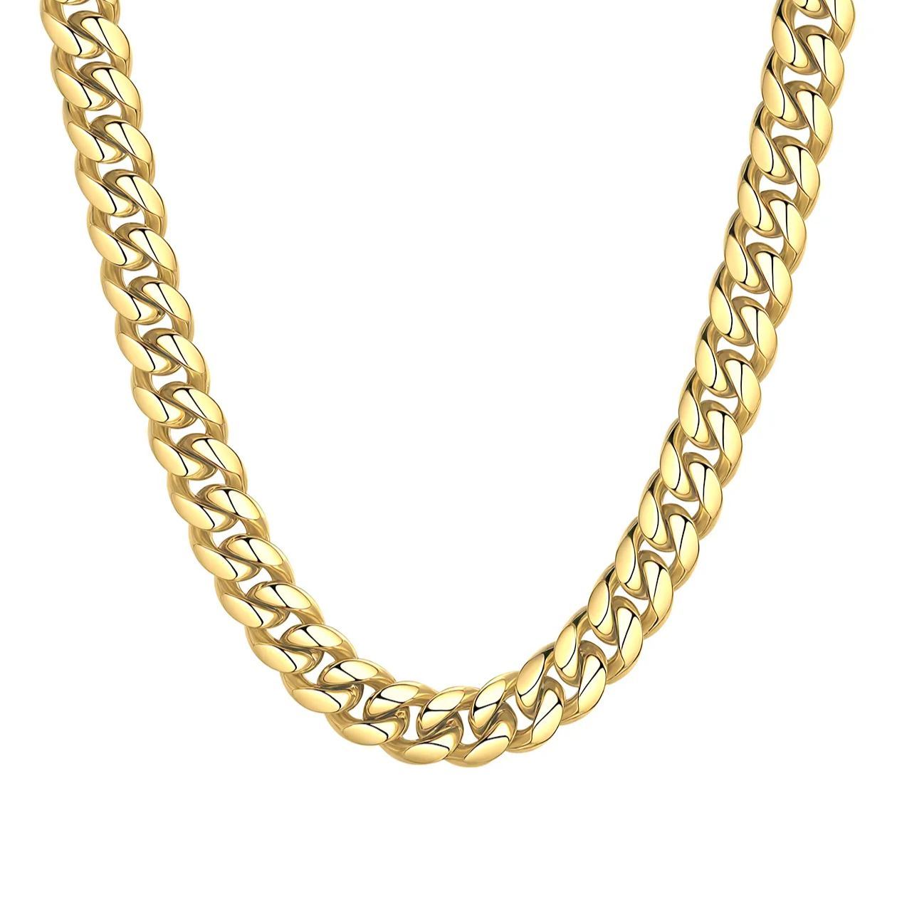 Gold Miami Cuban Link Chain for Men 10mm