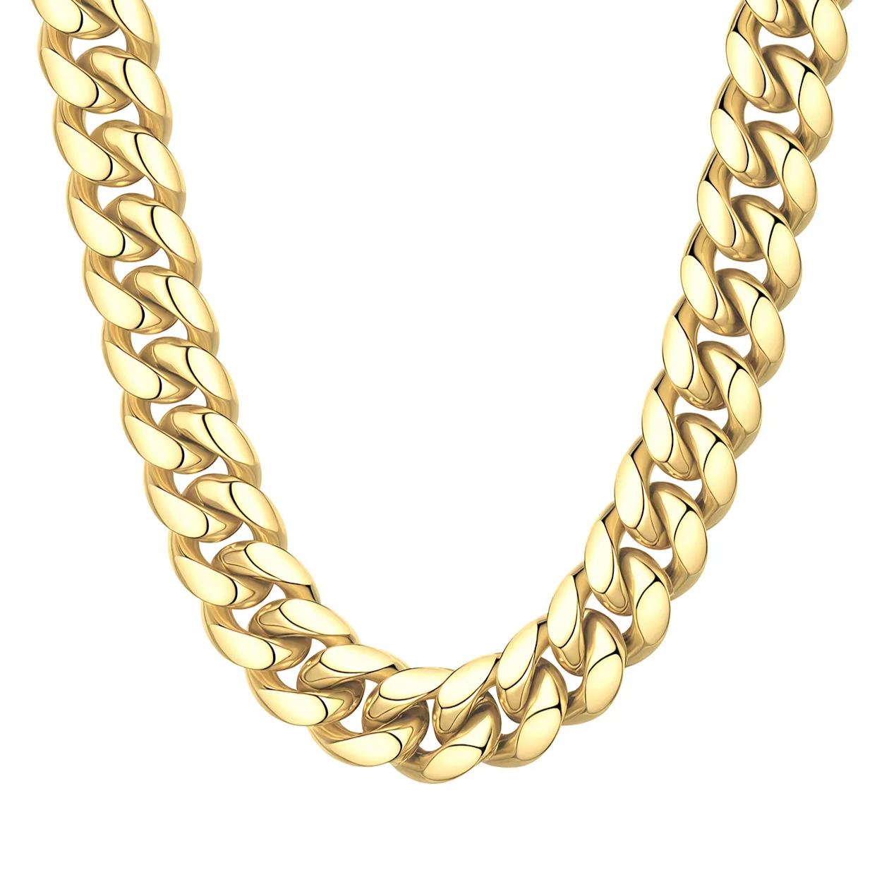 Gold Miami Cuban Link Chain for Men 14mm