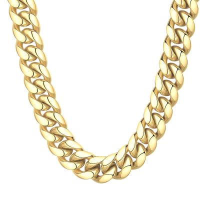 Gold Miami Cuban Link Chain for Men 14mm